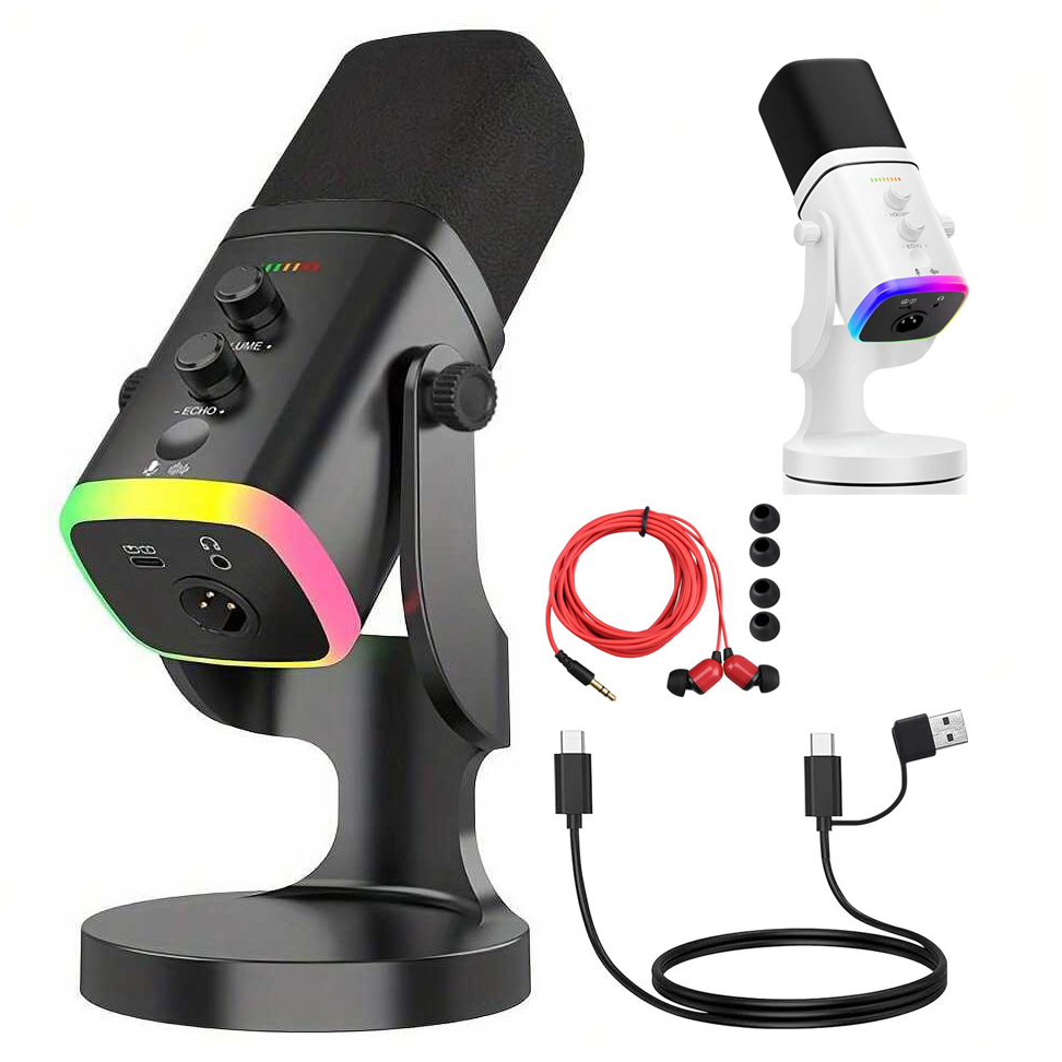 Gaming Headset With Mic Rgb - ميكروفون ديناميكي USB/XLR للألعاب والبث المباشر