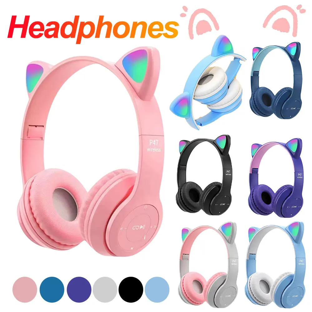 Cat Ear Bluetooth Headset Led - وامض LED لطيف آذان القط سماعات
