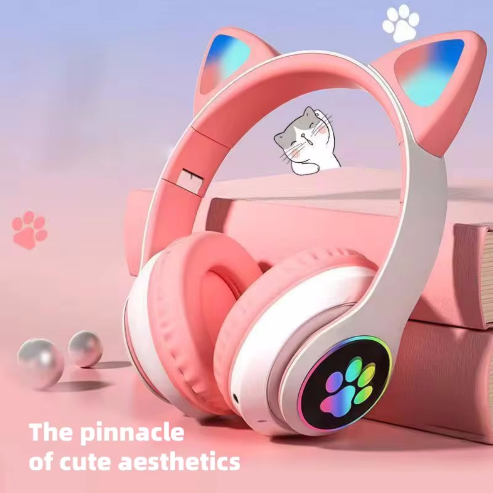 Cat Ear Bluetooth Headset Led - سماعة رأس لطيفة على شكل أذن