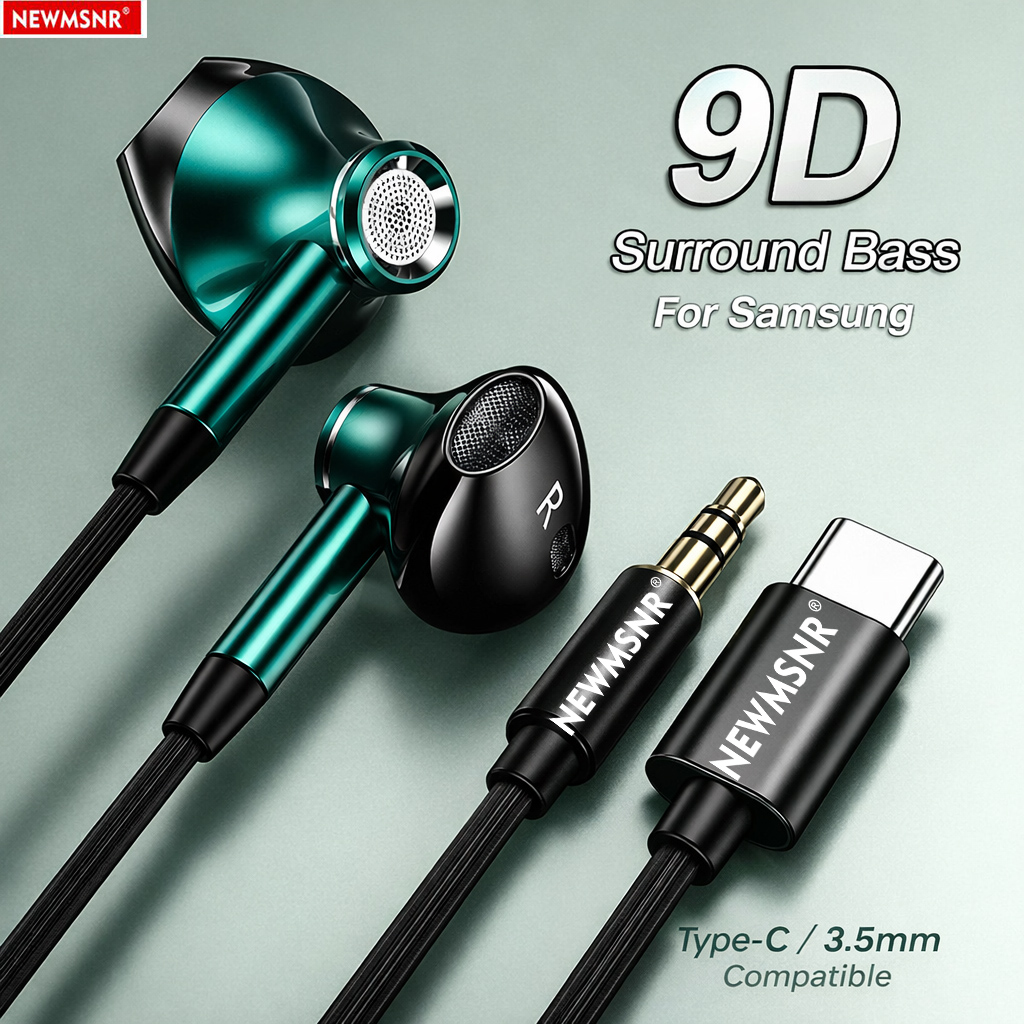 Type C Wired Earphones With Mic - سماعات أذن داخلية بتقنية الصوت المحيطي