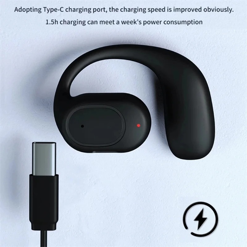 Open Ear Air Conduction Headphones - سماعة بلوتوث لاسلكية أحادية الأذن بتقنية