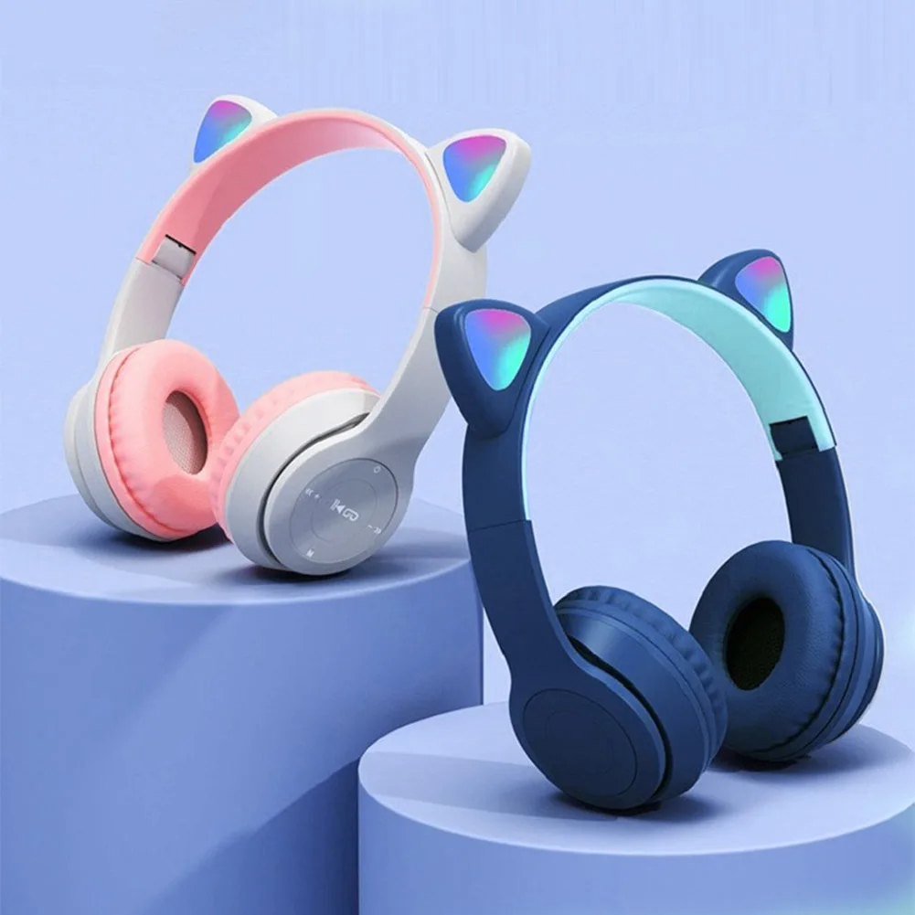 Cat Ear Bluetooth Headset Led - سماعات رأس لاسلكية لطيفة على شكل