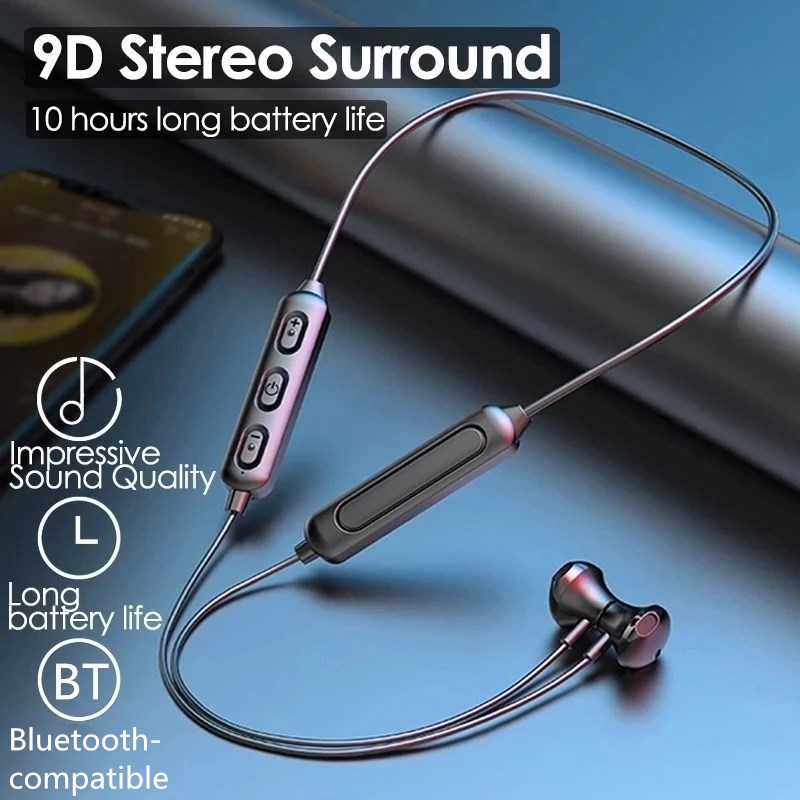 Magnetic Neckband Sports Earphones - سماعات أذن لاسلكية تعمل بالبلوتوث 5.0,
