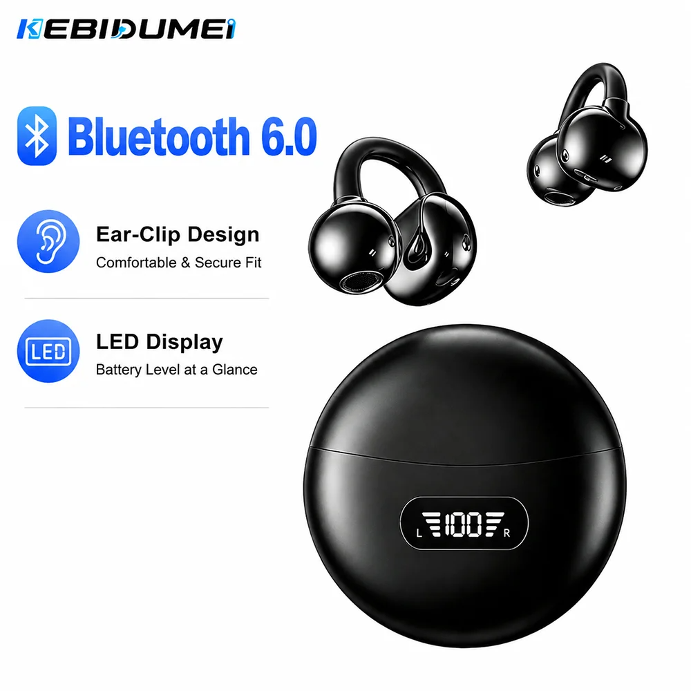 سماعات أذن KEBIDUMEI بتقنية ال - مراجعة Open Ear Air Conduction Headphones وسعره