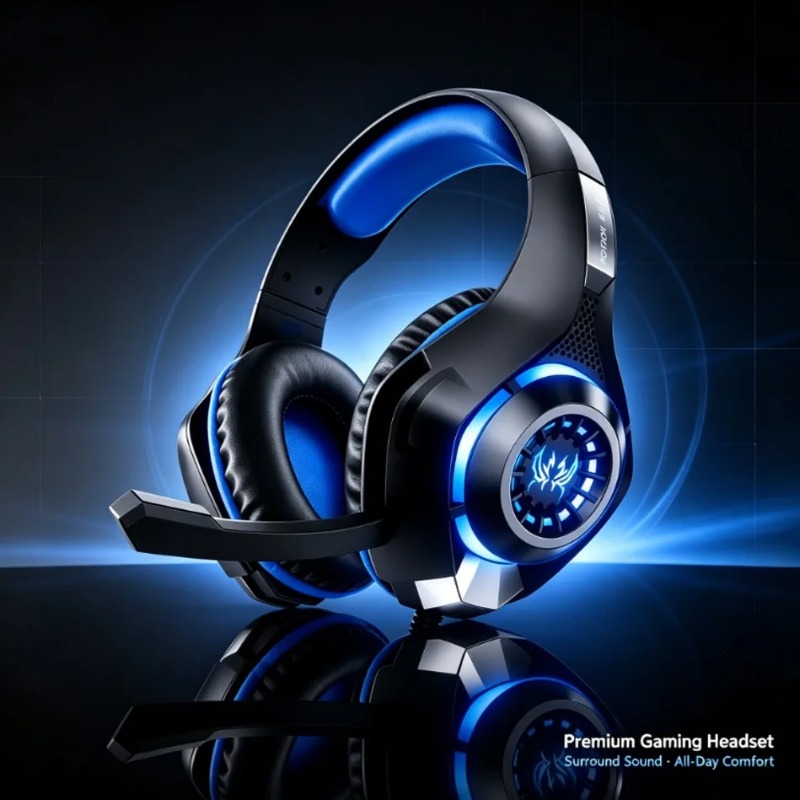 سماعة ألعاب سلكية فوق الأذن مع - مراجعة Gaming Headset With Mic Rgb وسعره