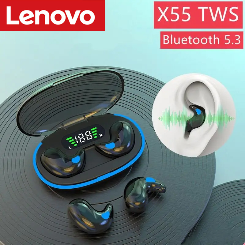 سماعات لينوفو X55 TWS ميني لاس - مراجعة Tws Earbuds Bluetooth 5.3 وسعره