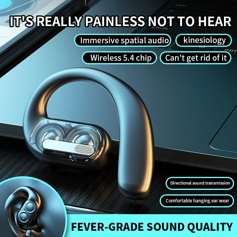 سماعات بلوتوث لاسلكية كاملة مف - مراجعة Open Ear Air Conduction Headphones وسعره