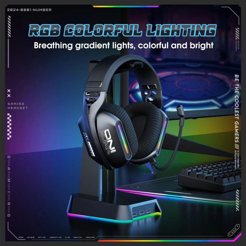 سماعة ألعاب لاسلكية ONIKUMA GT - مراجعة Gaming Headset With Mic Rgb وسعره