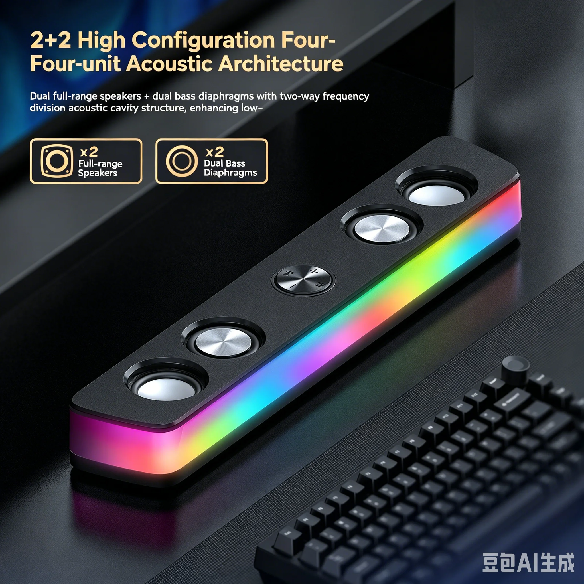 مكبر صوت لاسلكي قابل لإعادة ال - مراجعة Rgb Computer Soundbar For Pc وسعره