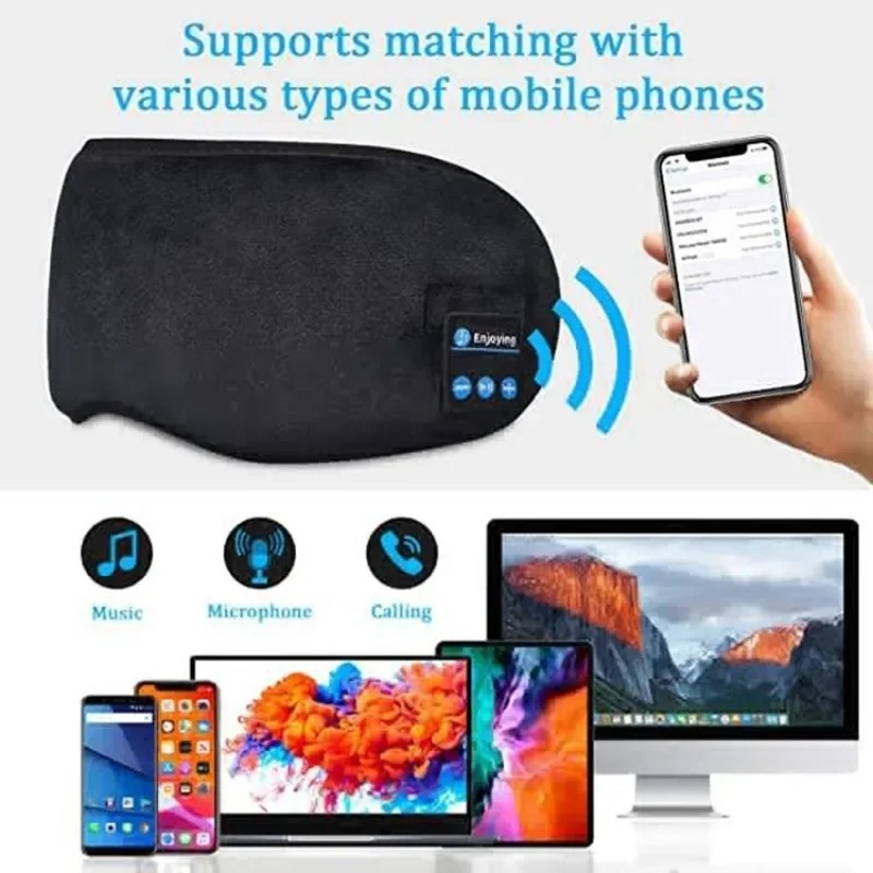 قناع عين ثلاثي الأبعاد مع سماع - مراجعة Sleep Mask Headphones Bluetooth وسعره