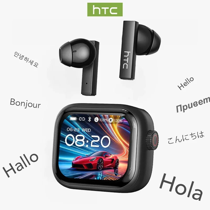 [شاشة فائقة الدقة] سماعات HTC  - مراجعة Tws Earbuds Bluetooth 5.3 وسعره