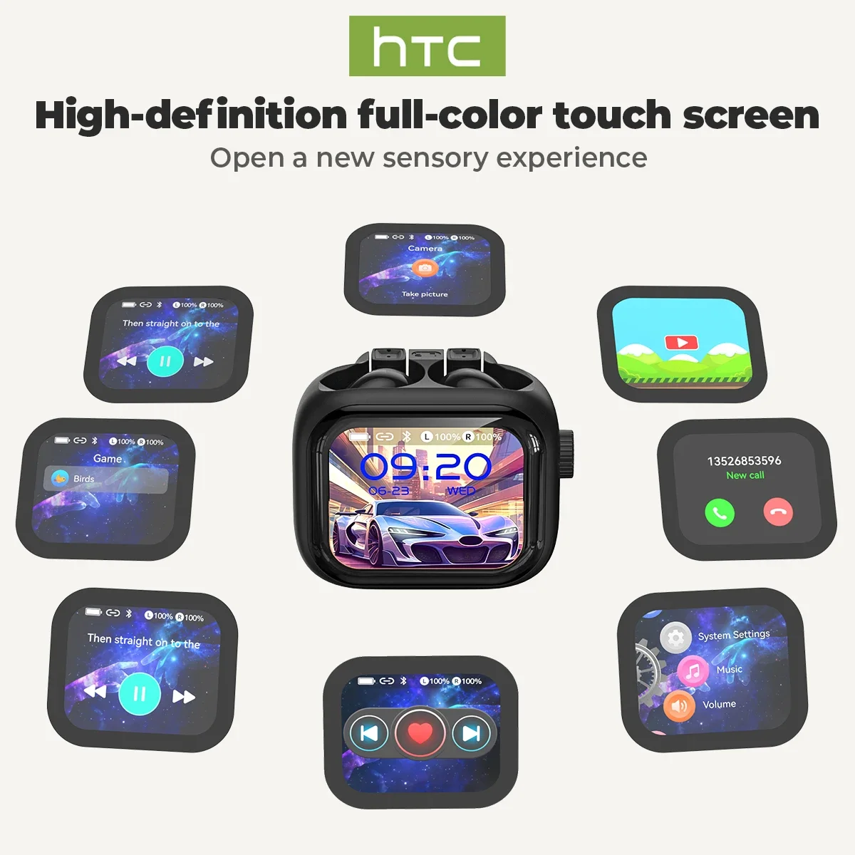 [شاشة فائقة الدقة] سماعات HTC  - مراجعة Tws Earbuds Bluetooth 5.3 وسعره