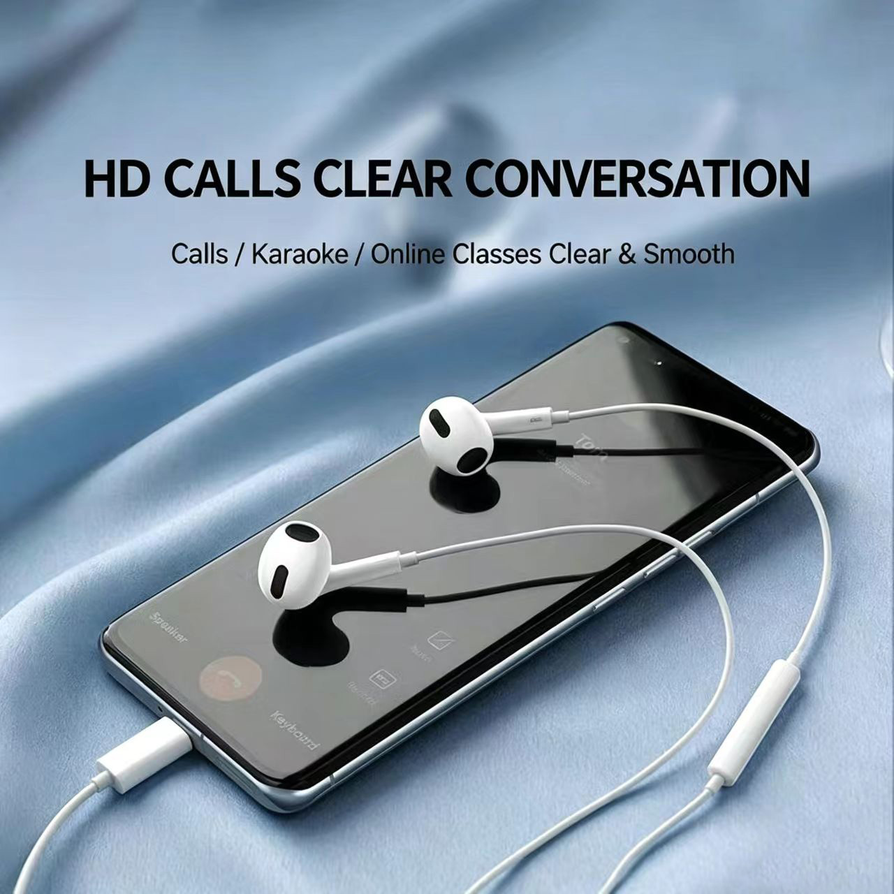 سماعة أذن سلكية نصف داخلية مع  - مراجعة Type C Wired Earphones With Mic وسعره