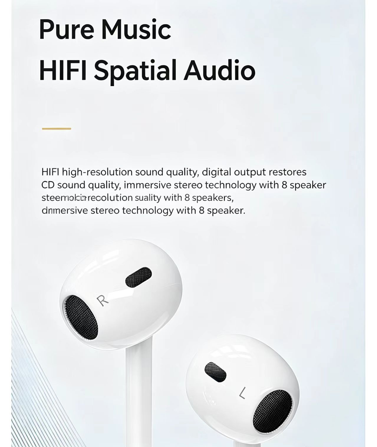 سماعة أذن سلكية نصف داخلية مع  - مراجعة Type C Wired Earphones With Mic وسعره