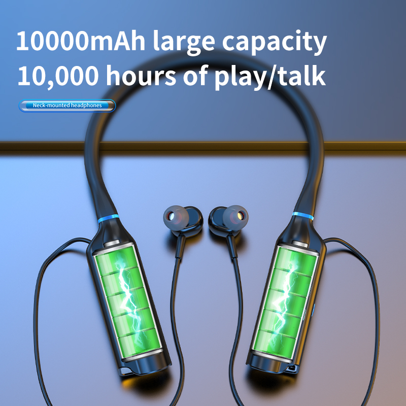 10000mAh 10000 ساعة تشغيل سماع - مراجعة Magnetic Neckband Sports Earphones وسعره