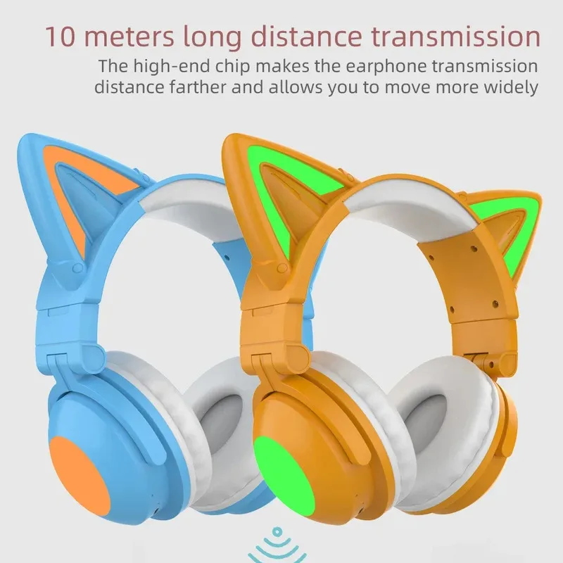جديد ZW068 Bluetooth5.0 سماعة  - مراجعة Cat Ear Bluetooth Headset Led وسعره