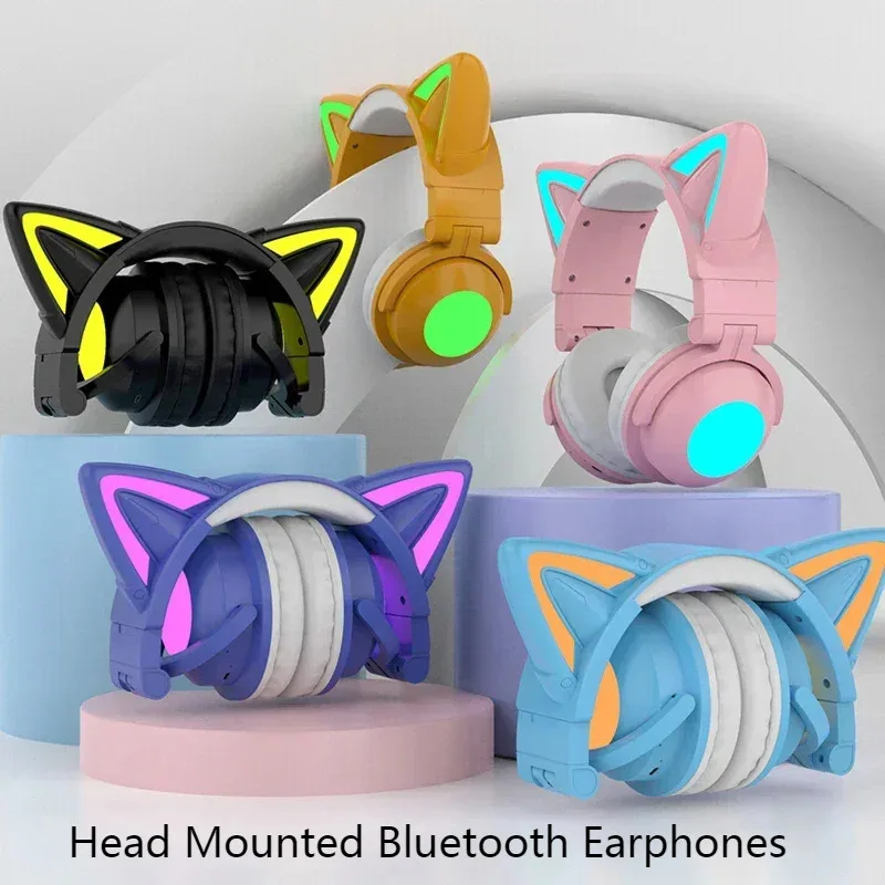 جديد ZW068 Bluetooth5.0 سماعة  - مراجعة Cat Ear Bluetooth Headset Led وسعره