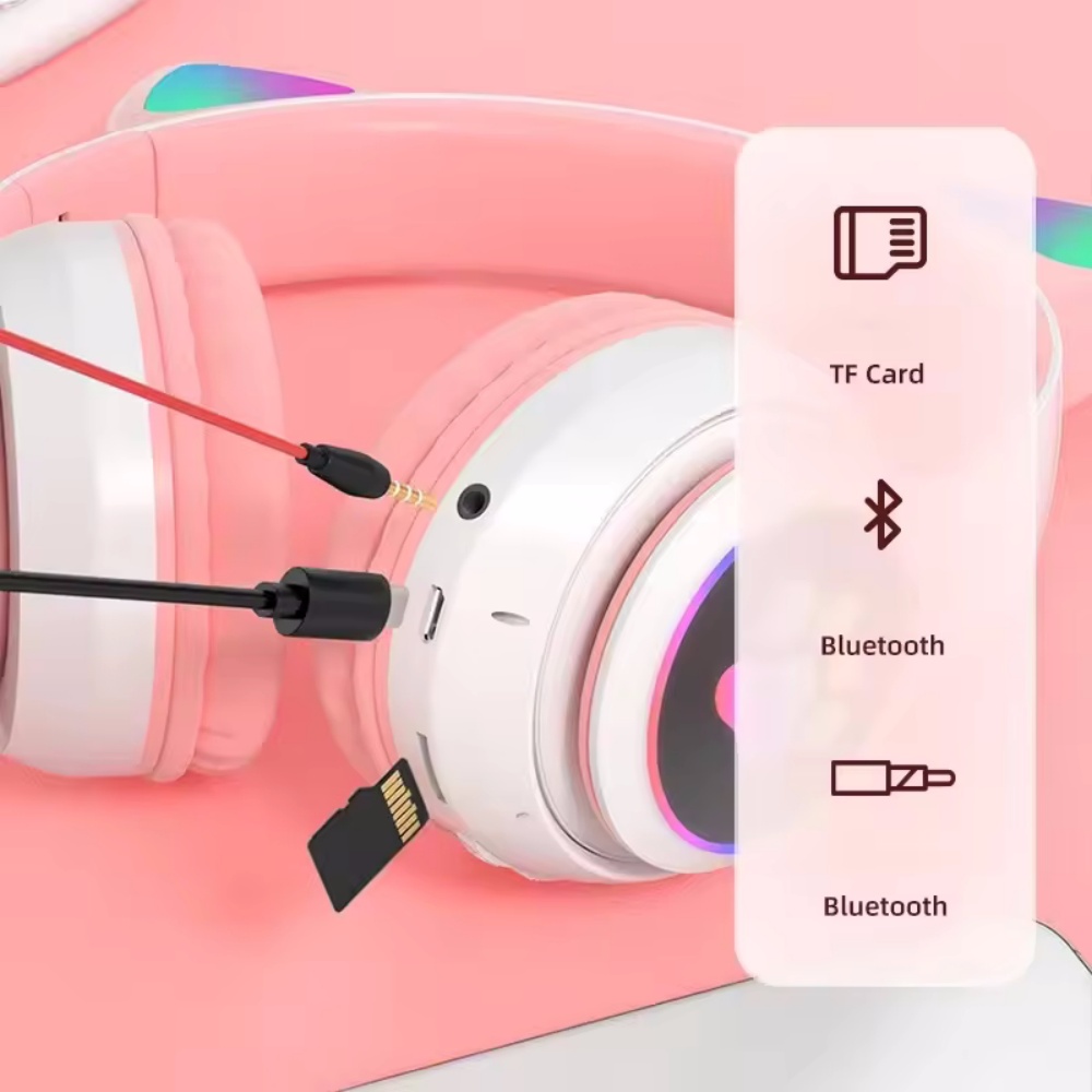 سماعة رأس لطيفة على شكل أذن قط - مراجعة Cat Ear Bluetooth Headset Led وسعره