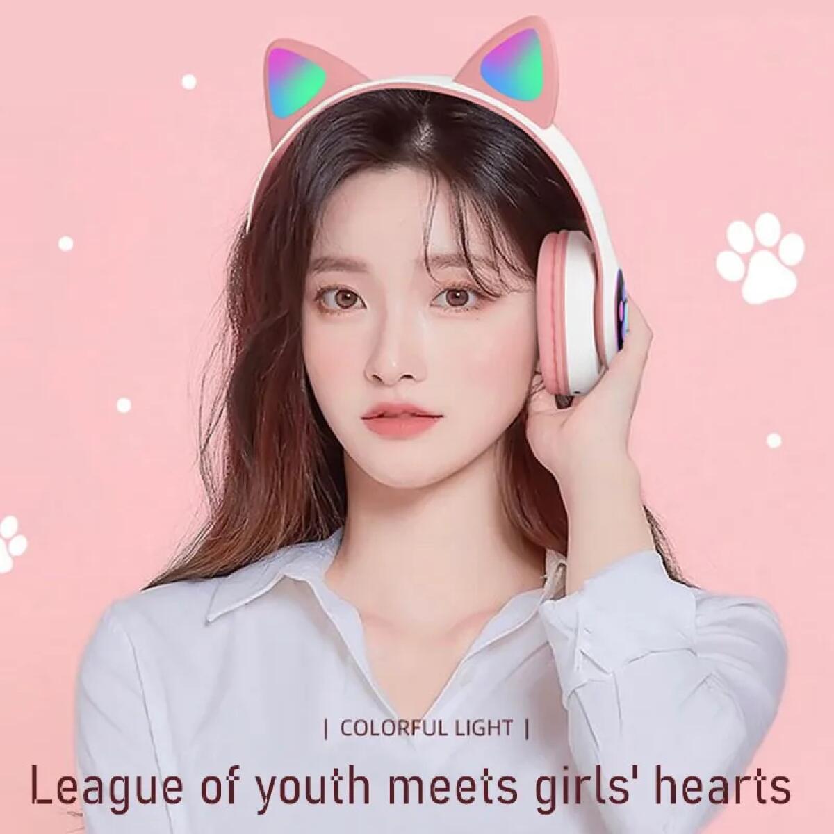 سماعات رأس لاسلكية بتقنية البل - مراجعة Cat Ear Bluetooth Headset Led وسعره