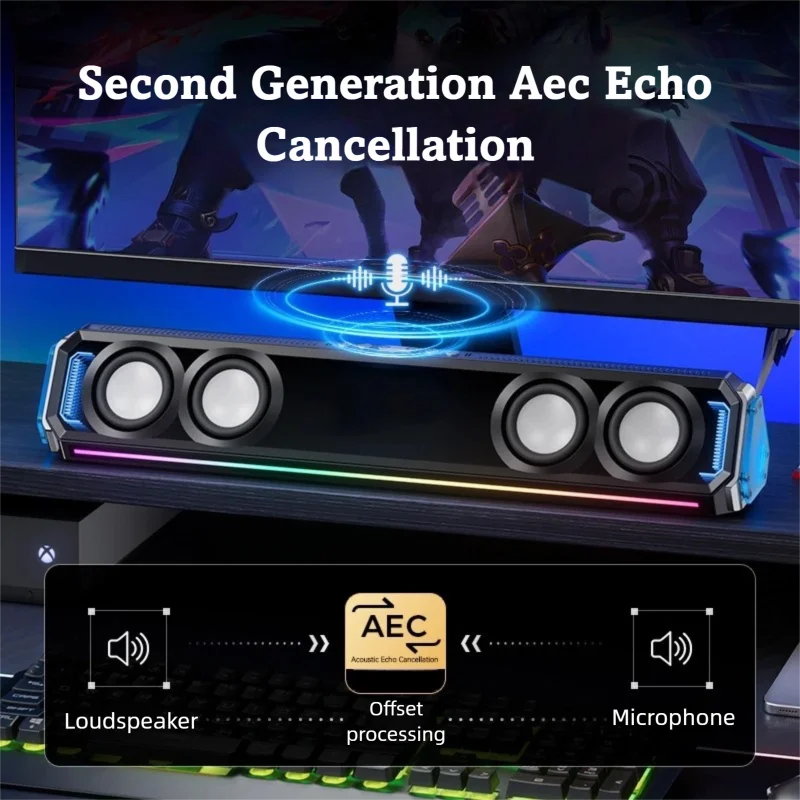 مكبر صوت للألعاب مع إضاءة RGB، - مراجعة Rgb Computer Soundbar For Pc وسعره