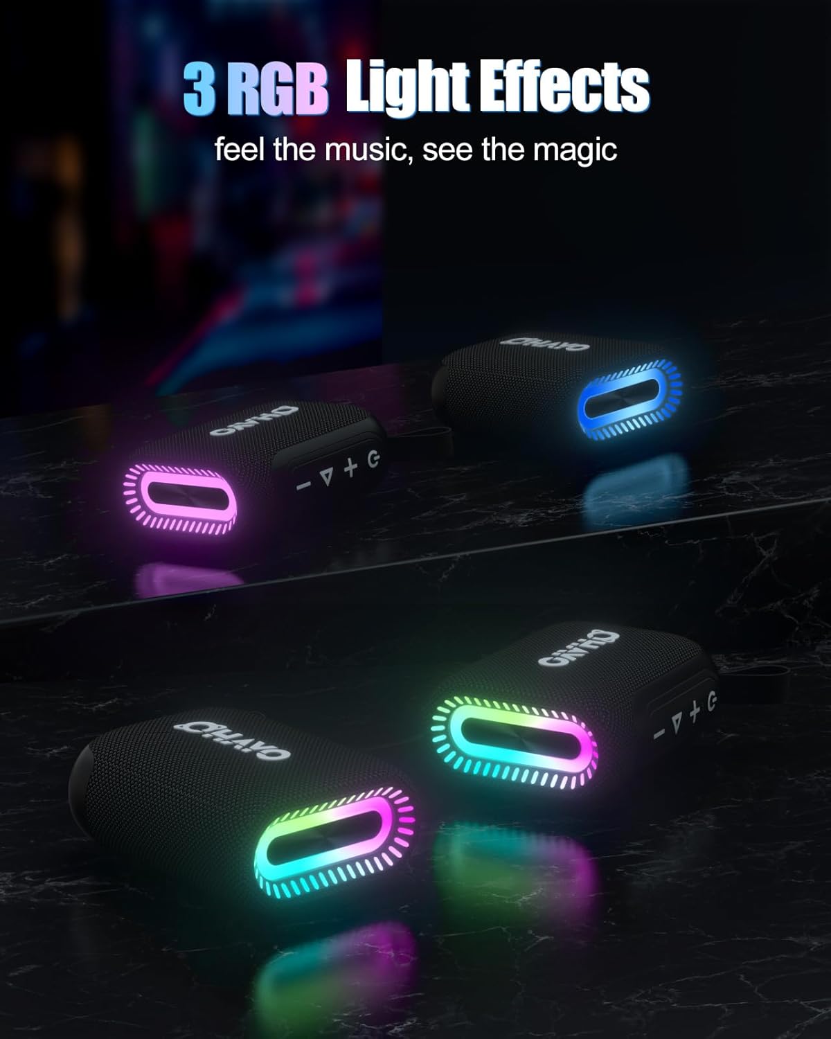 مكبر صوت بلوتوث OHAYO، IPX7 مق - مراجعة Portable Bluetooth Speaker Waterproof Ipx7 وسعره