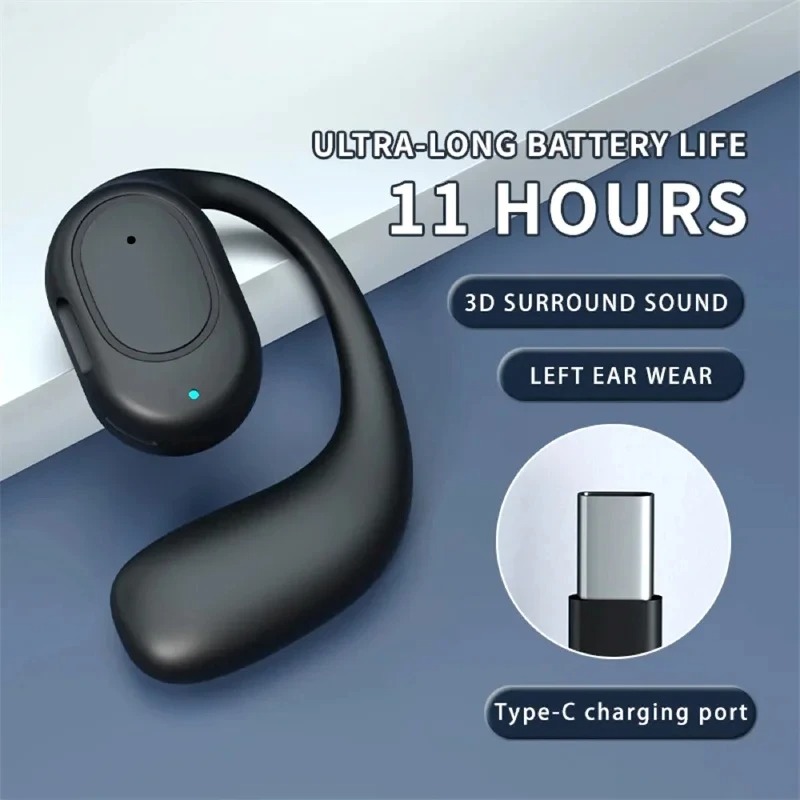 سماعة بلوتوث لاسلكية أحادية ال - مراجعة Open Ear Air Conduction Headphones وسعره