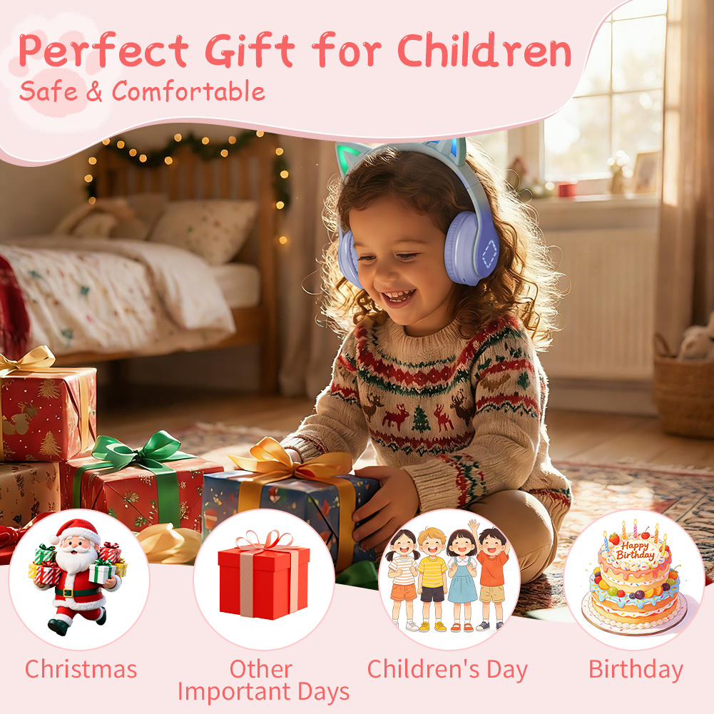 سماعات رأس لاسلكية بتصميم آذان - مراجعة Cat Ear Bluetooth Headset Led وسعره