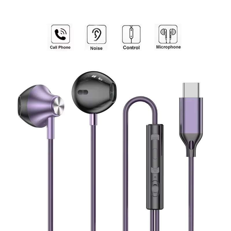 سماعة رأس سلكية داخل الأذن HiF - مراجعة Type C Wired Earphones With Mic وسعره