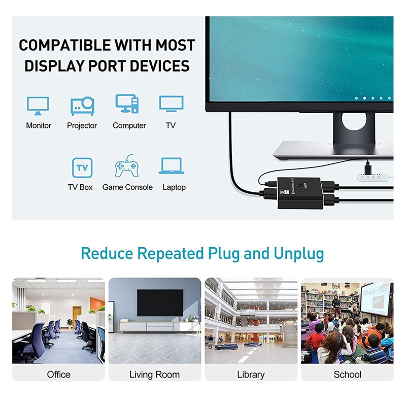 محول DisplayPort 8K 2 في 1 مخر - مراجعة Laptops وسعره