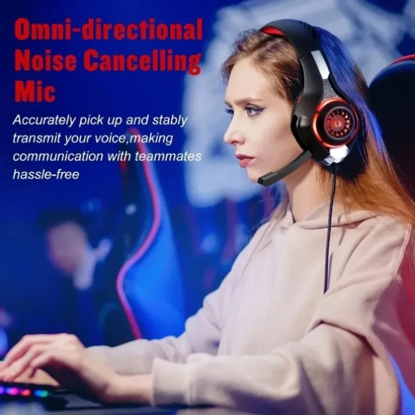 سماعات رأس للألعاب LED مع ميكر - مراجعة Gaming Headset With Mic Rgb وسعره