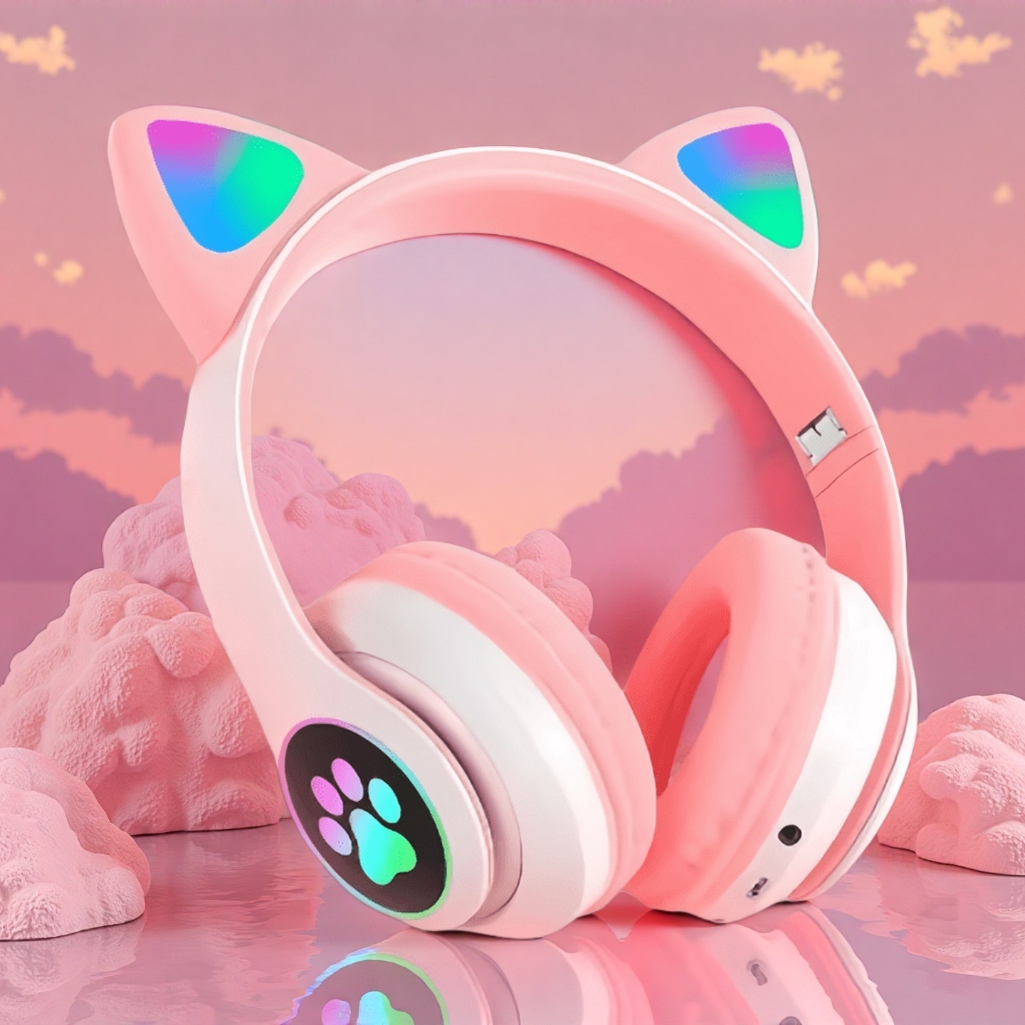 جديد ضوء فلاش لطيف آذان القط س - مراجعة Cat Ear Bluetooth Headset Led وسعره