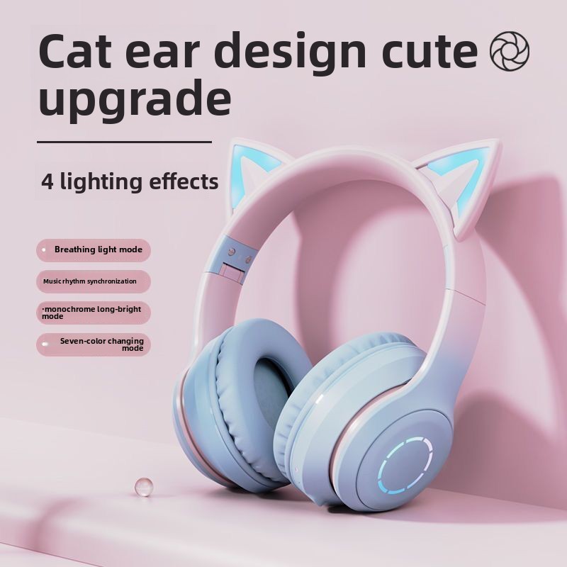 سماعة بلوتوث لاسلكية جديدة الأ - مراجعة Cat Ear Bluetooth Headset Led وسعره