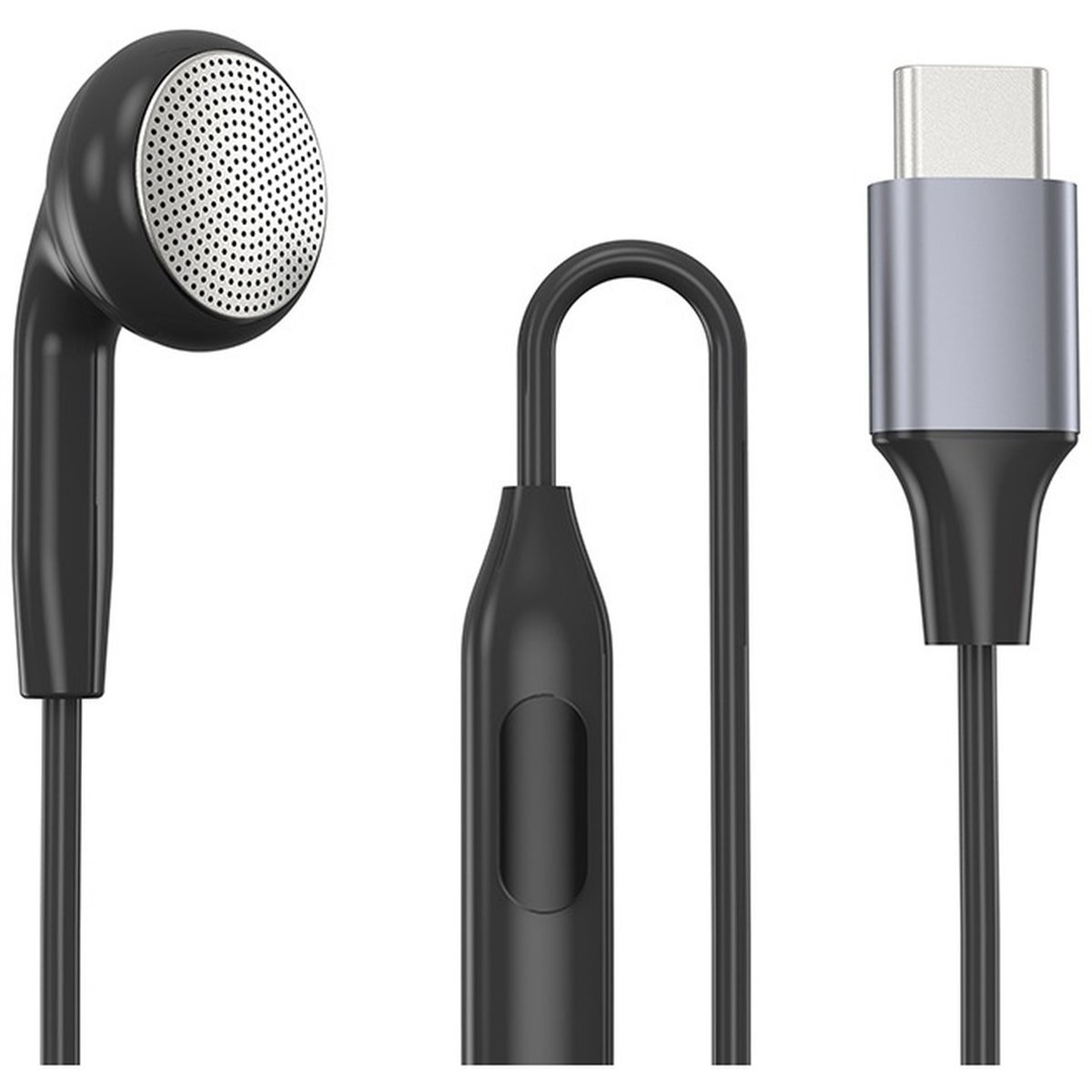 سماعة أذن واحدة من نوع DT75BG  - مراجعة Type C Wired Earphones With Mic وسعره