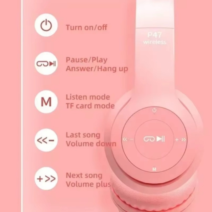 سماعات أذن لاسلكية بتقنية البل - مراجعة Cat Ear Bluetooth Headset Led وسعره